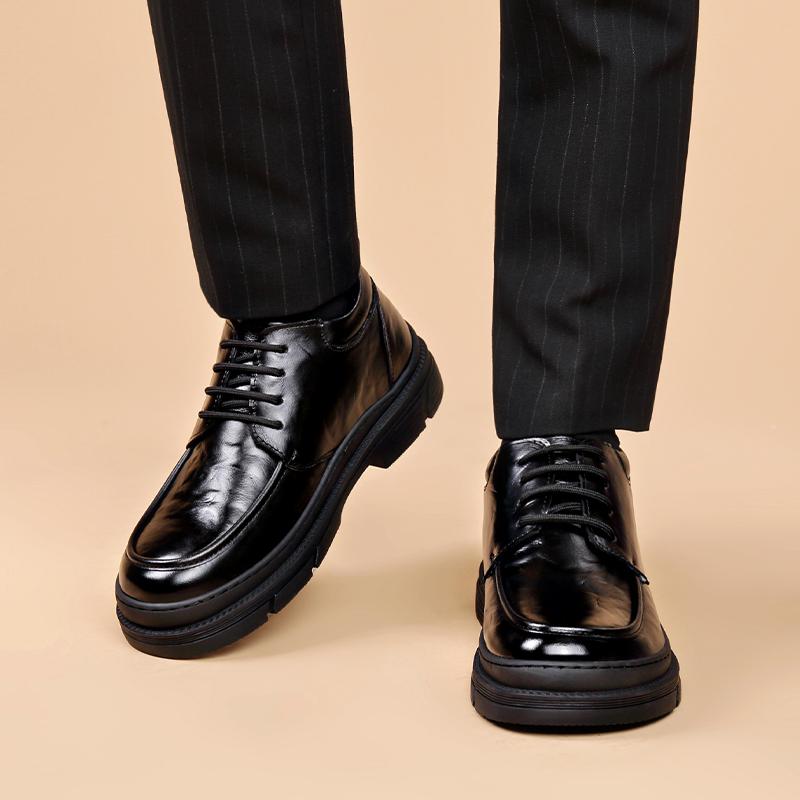 ファッション 春夏 秋冬 メンズ 男性 シューズ 靴 おしゃれ かっこいい モテる おすすめ 紳士 革靴 冬 ベルベット ハイ カット 紳士靴 ビジネス フォーマル 大きい スノーブーツ 厚底 レースアップ シューズ