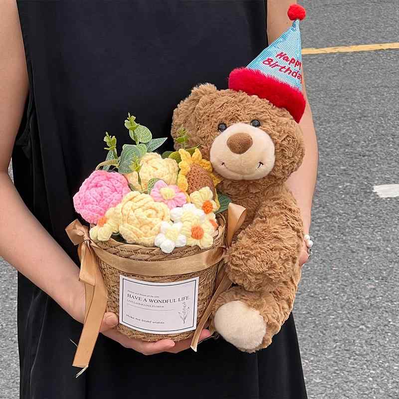 Other - クッション 枕 ふわふわ 男の子 女の子 インテリア おもちゃ ぬいぐるみ 人形 かわいい ベビー 赤ちゃん 子供 プレゼント おすすめ 誕生日 ギフト クリスマス 贈り物 出産祝い クマ 花束 枯れくい バースデー イベント テディベア 結婚 動物