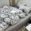 韓国 シングル セミ ダブル クイーン キング 寝具 カバー シーツ 布団 かわいい おしゃれ ベッド 寝室 インテリア レトロ 花柄 4点 セット 掛け布団 枕 花 さくらんぼ うさぎ ボックス シンプル