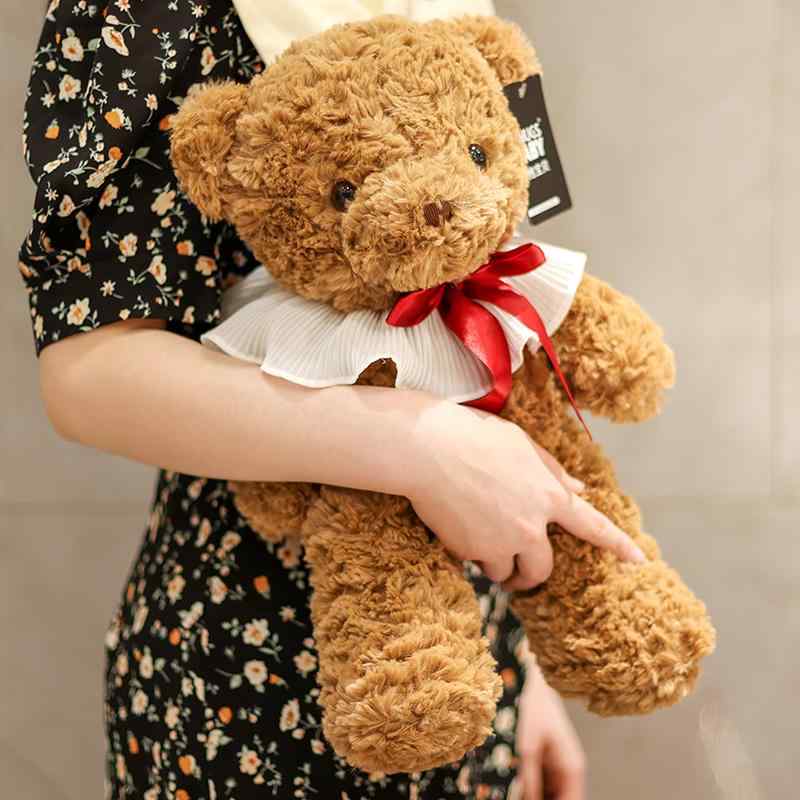 Bear - クッション 枕 ふわふわ 男の子 女の子 インテリア おもちゃ ぬいぐるみ 人形 かわいい ベビー 赤ちゃん 子供 プレゼント おすすめ 誕生日 ギフト クリスマス 贈り物 出産祝い クマ テディベア リボン