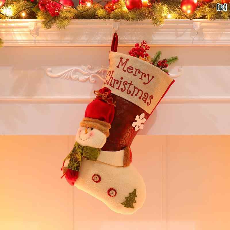 YKC8のインテリア クリスマス 飾り 装飾 かわいい おしゃれ デコレーション ソックス ギフト ボックス ツリー 雪だるま 靴下 トナカイ サンタクロース｜アングル3