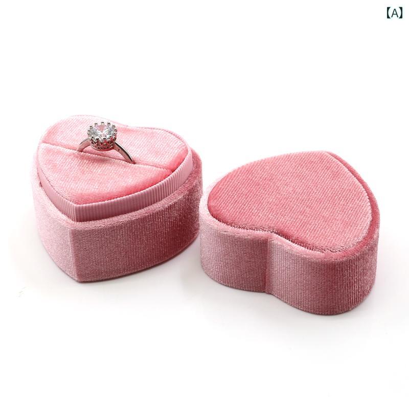 ディスプレイ シンプル 防塵 整理 おすすめ おしゃれ アクセサリー 収納 ケース ボックス ジュエリー 高級 リング 指輪 ボックス イヤリング ピアス レトロ プロポーズ ギフト プレゼント シンプル ハート