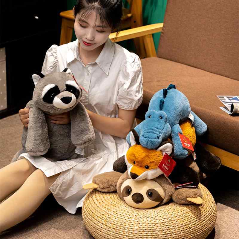 狐狸 - クッション 枕 ふわふわ 男の子 女の子 インテリア おもちゃ ぬいぐるみ 人形 かわいい ベビー 赤ちゃん 子供 プレゼント おすすめ 誕生日 ギフト クリスマス 贈り物 出産祝い ナマケモノ キツネ ワニ アライグマの 動物 アニマル 柔らかい