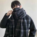 メンズ ファッション 男性 秋 冬 防寒 マフラー ストール かっこいい おしゃれ モテる 韓国 暖かい 冬 チェック柄 タッセル ニット ショール スカーフ ...