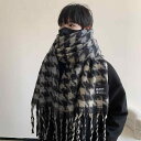 メンズ ファッション 男性 秋冬 防寒 マフラー ストール かっこいい おしゃれ モテる 韓国 暖かい レトロ 千鳥格子 スカーフ 女性 冬 暖かい 厚手 スカーフ ショール デュアル 男性