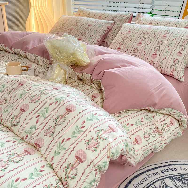 韓国 シングル セミ ダブル クイーン キング 寝具 カバー シーツ 布団 かわいい おしゃれ ベッド 寝室 ..