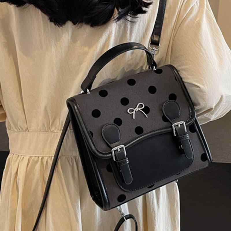 レディース ファッション 春夏 秋冬 女性 かわいい おしゃれ 韓国 鞄 バッグ 上品 大人 レトロ 水玉 シンプル リュックサック ドット ハート リボン