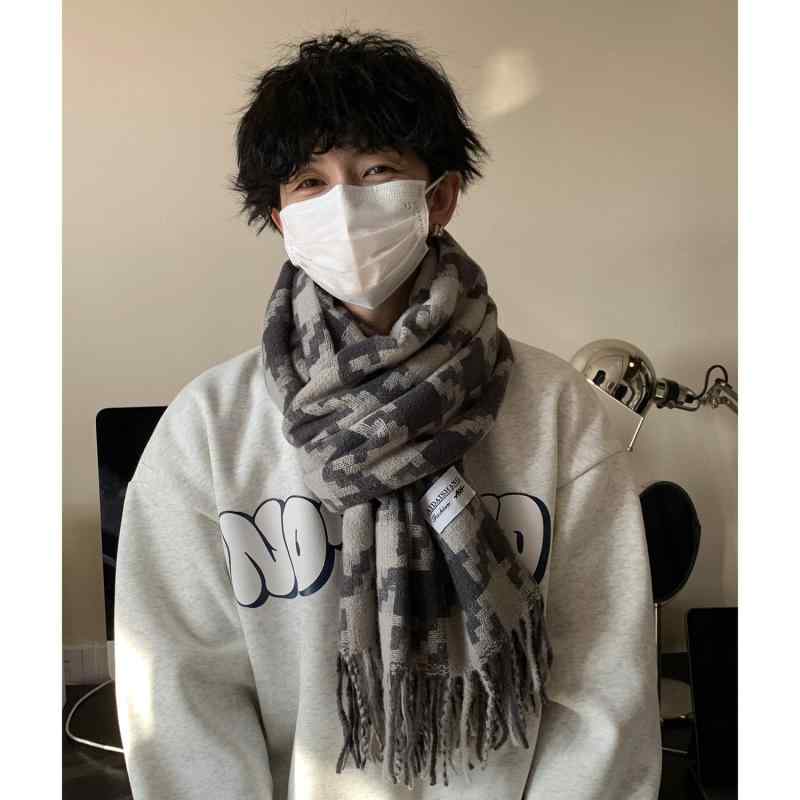 メンズ ファッション 男性 秋 冬 防寒 マフラー ストール かっこいい おしゃれ モテる 韓国 暖かい ニット スカーフ メンズ 冬 メンズ 暖かい スカーフ メンズ 彼氏 ギフト