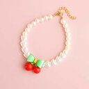 おすすめ 犬 猫 ペット グッズ かわいい おしゃれ 首輪 装飾 パール ネックレス ジュエリー イチゴ アクセサリー さくらんぼ チェリー クリア シンプル
