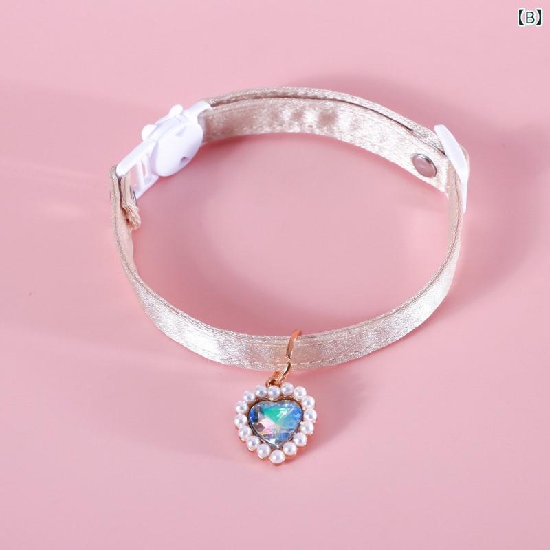 おすすめ 犬 猫 ペット グッズ かわいい おしゃれ 首輪 装飾 パール 光沢 プリンセ...