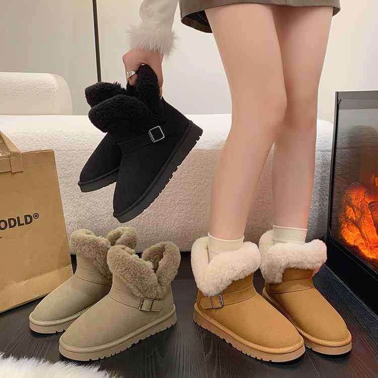 女性 韓国 おすすめ 秋冬 レディース ファッション かわいい おしゃれ シンプル 靴 ブーツ スノー ベル..