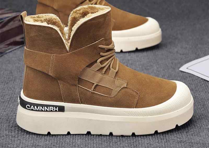 メンズ ファッション 秋 冬 かっこいい オシャレ モテ 男性用 紳士靴 シューズ 男性スメ 韓国 シンプル 大人 メンズ 冬用 厚底 綿靴 ファー 裏起毛 厚手 増 保温性 東北 アウトドア 耐寒 スノーブーツ