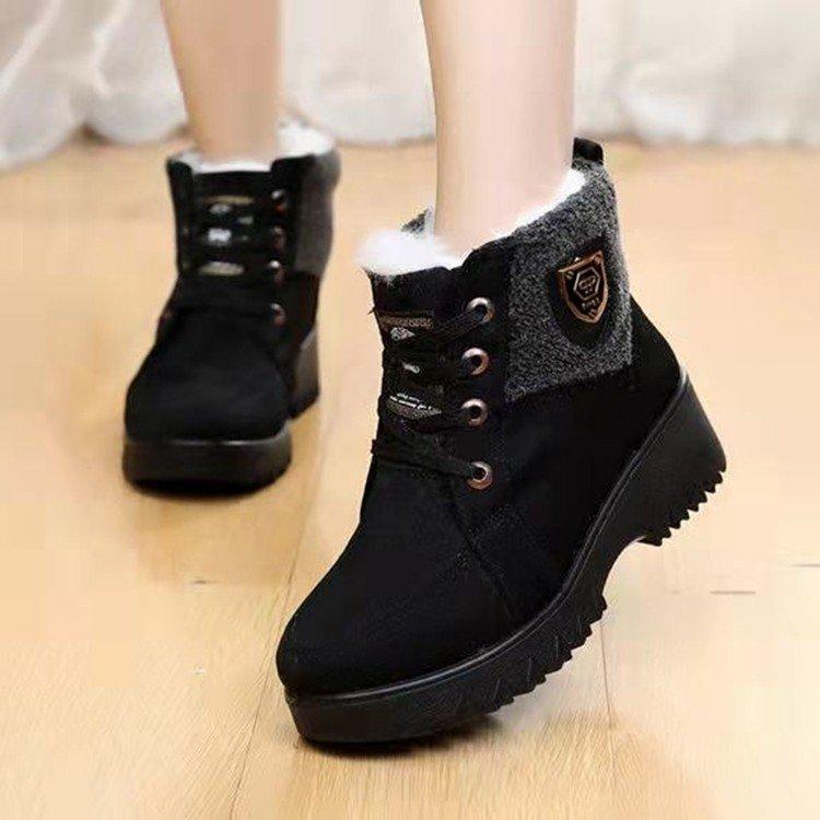 女性 韓国 おすすめ 秋冬 レディース ファッション かわいい おしゃれ シンプル 靴 ブーツ 厚手 ベルベット ショート スノー 厚底 ふわふわ 暖かい 防寒 スニーカー 裏起毛