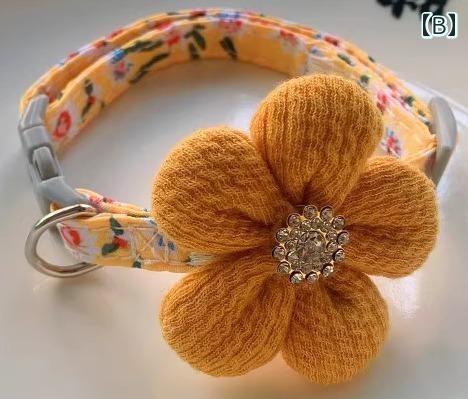 おすすめ 犬 猫 ペット グッズ かわいい おしゃれ 首輪 装飾 花 ニット ラインスト...