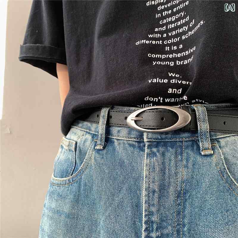 メンズ ファッション 春夏 秋冬　 かっこいい オシャレ モテ 男性用 韓国 シンプル 大人 ベルト メンズ レディー ベルト 高級 ピン バックル レトロ 三日月 装飾 シンプル 韓国 タイル 女性 細い ベルト