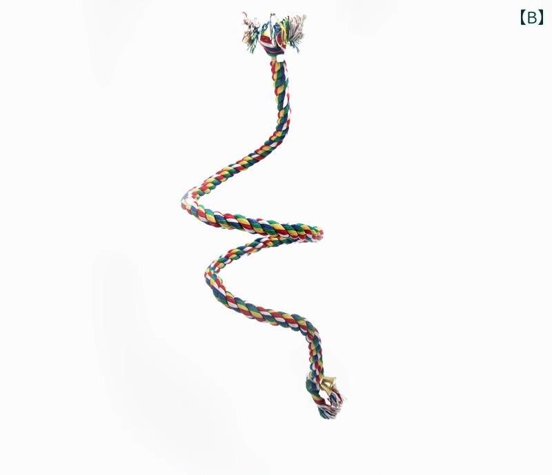 YKC8のペット用品 おすすめ 小動物 おしゃれ かわいい 鳥 インコ オウム 文鳥 ヨウム おもちゃ クライミング ロープ 噛む チューイング カラフル 運動｜アングル3