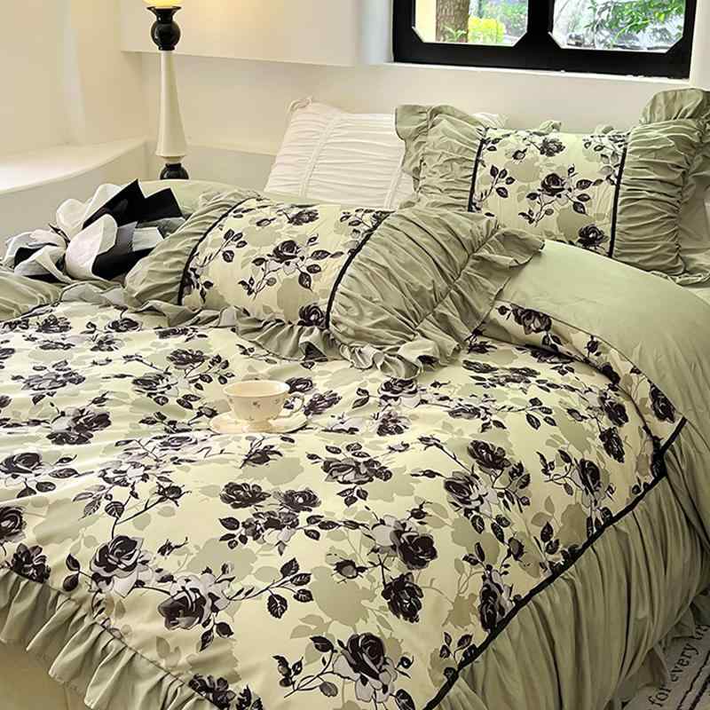 韓国 シングル セミ ダブル クイーン キング 寝具 カバー シーツ 布団 かわいい おしゃれ ベッド 寝室 ..