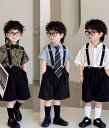 キッズ ファッション 男の子 かわいい おしゃれ かっこいい 韓国 子供服 プリンセス 発表会 結婚式 高級 スーツ 夏 カジュアル 衣装 半袖 サスペンダー ...