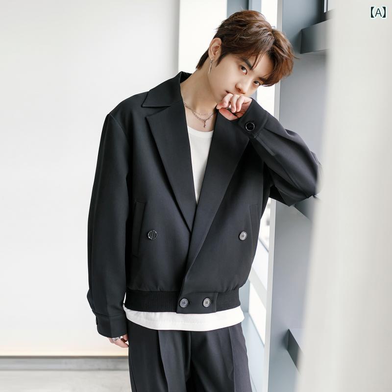 乐天商城 - メンズ ファッション 春夏 秋冬 かっこいい オシャレ モテ 男性用 紳士服 服 韓国 シンプル 大人 秋 カジュアル ショート スーツ 高級 ジャケット
