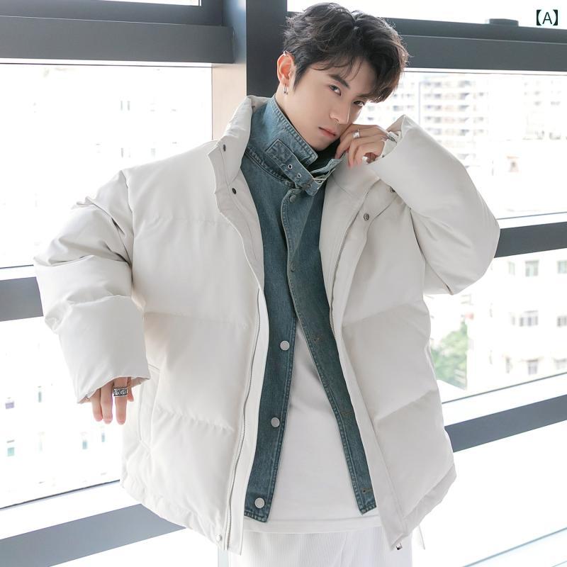 Rakuten - メンズ ファッション 春夏 秋冬 かっこいい オシャレ モテ 男性用 紳士服 服 韓国 シンプル 大人 フェイク ツーピース 暖かい コットン ジャケット 冬 厚手 高級 コットン ジャケット