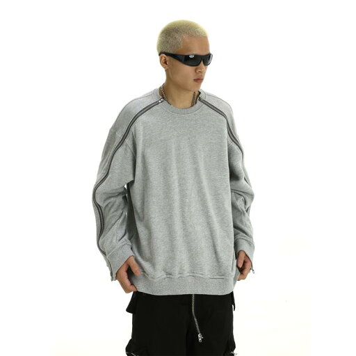 メンズ ファッション 春夏 秋 冬 かっこいい オシャレ モテ 男性用 紳士服 服 韓国 シンプル 大人 アメリカン ダブル ジッパー スプライシング スウェットシャツ グレー ストリート カジュアル ラウンドネック シルエット ドロップ ショルダー メンズ ファッション 春夏 秋 冬 かっこいい オシャレ モテ 男性用 紳士服 服 韓国 シンプル 大人 アメリカン ダブル ジッパー スプライシング スウェットシャツ グレー ストリート カジュアル ラウンドネック シルエット ドロップ ショルダー