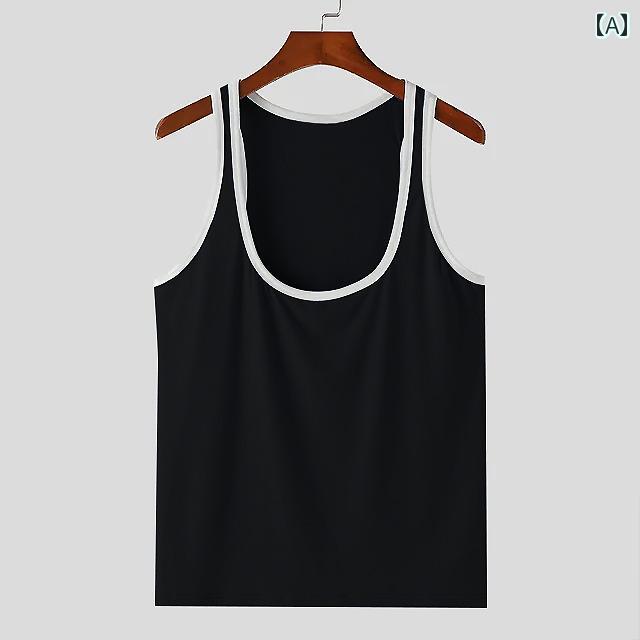 メンズ ファッション 春夏 秋　冬 かっこいい オシャレ モテ 男性用 紳士服 服 韓国 シンプル 大人 欧米 夏 メンズ スリム 薄手 フィットネス ベスト I 字型 スポーツ トレーニング トップス メンズ ベスト