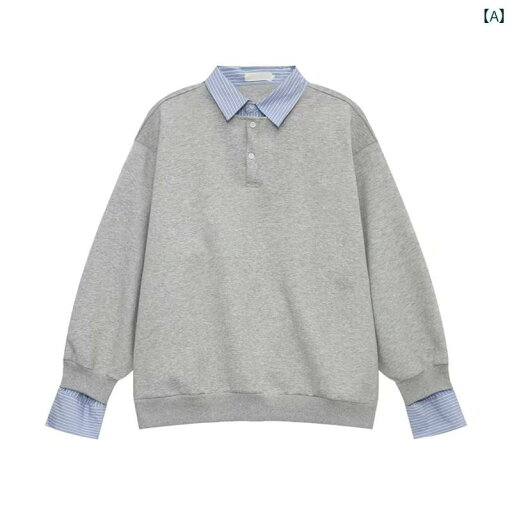 メンズ ファッション 春夏 秋冬 かっこいい オシャレ モテ 男性用 紳士 韓国 シンプル 大人 シャツ ポロ カラー フェイク ツーピース ステッチ ベルベット スウェットシャツ メンズ 秋冬 ゆったり 長袖 トップス メンズ ファッション 春夏 秋冬 かっこいい オシャレ モテ 男性用 紳士 韓国 シンプル 大人 シャツ ポロ カラー フェイク ツーピース ステッチ ベルベット スウェットシャツ メンズ 秋冬 ゆったり 長袖 トップス