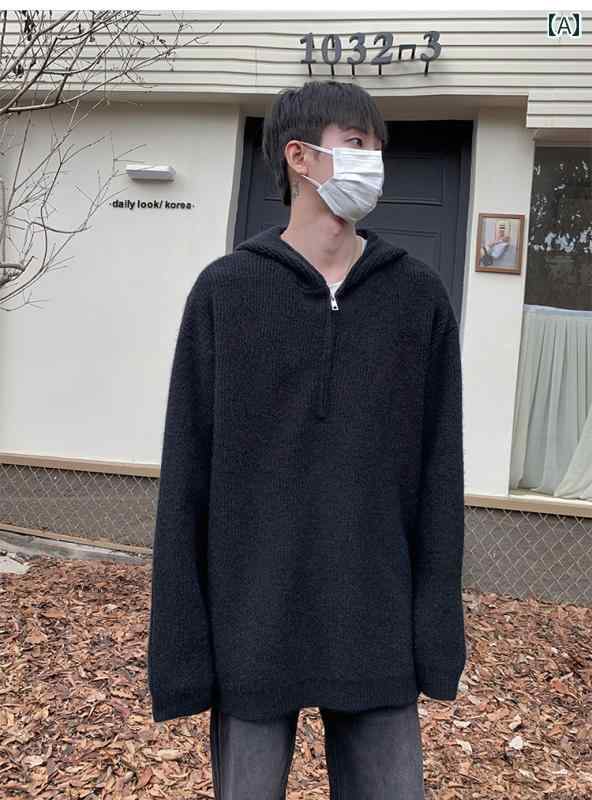 Other - メンズ ファッション 春夏 秋冬 かっこいい オシャレ モテ 男性用 紳士 韓国 シンプル 大人 スタイル ハーフ ジッパー セーター メンズ カジュアル 韓国 カップル 秋冬 セーター BT スタイル
