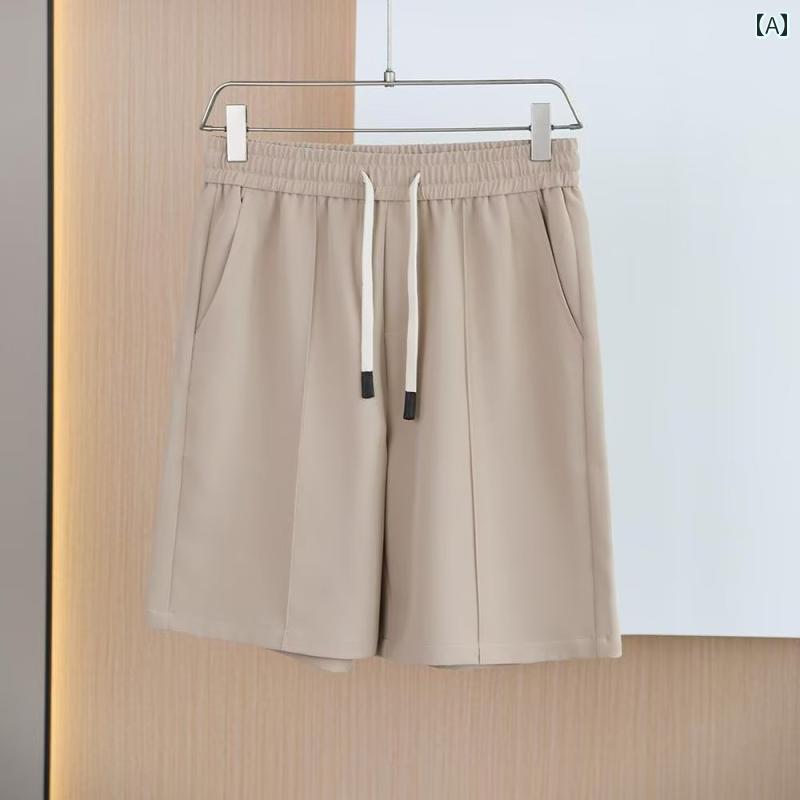 Short, Half Pants - メンズ ファッション 春夏 秋冬 かっこいい オシャレ モテ 男性用 紳士服 服 韓国 シンプル 大人 伸縮性 ウエト ショーツ メンズ 夏 薄手 速乾 通気性 ドレープ 快適 パンツ カジュアル ポーツ 式 ミディアム パンツ