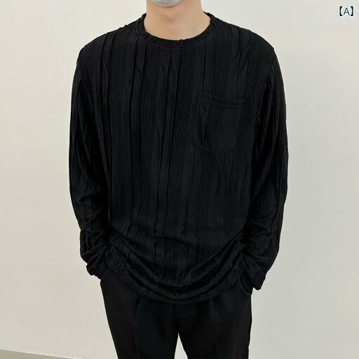 メンズ ファッション 春夏 秋冬 かっこいい オシャレ モテ 男性用 紳士服 服 韓国 シンプル 大人 男性用 プリーツ 長袖 T シャツ カジュアル 白 上下 シャツ メンズ ファッション 春夏 秋冬 かっこいい オシャレ モテ 男性用 紳士服 服 韓国 シンプル 大人 男性用 プリーツ 長袖 T シャツ カジュアル 白 上下 シャツ