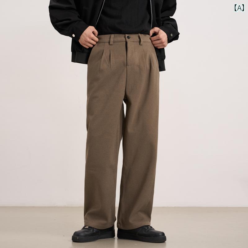 メンズ ファッション 春夏 秋冬 かっこいい オシャレ モテ 男性用 紳士服 服 韓国 シンプル 大人 秋冬 男性用 ウール パンツ 厚手 韓国..