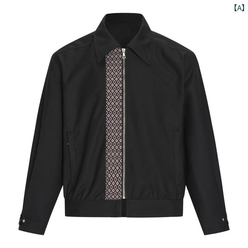 メンズ ファッション 春夏 秋冬 かっこいい オシャレ モテ 男性用 紳士服 服 韓国 シンプル 大人 アメリカン レトロ テッチ リーン フィット ジャケット メンズ 春秋 ショルダーパッド ジャケット