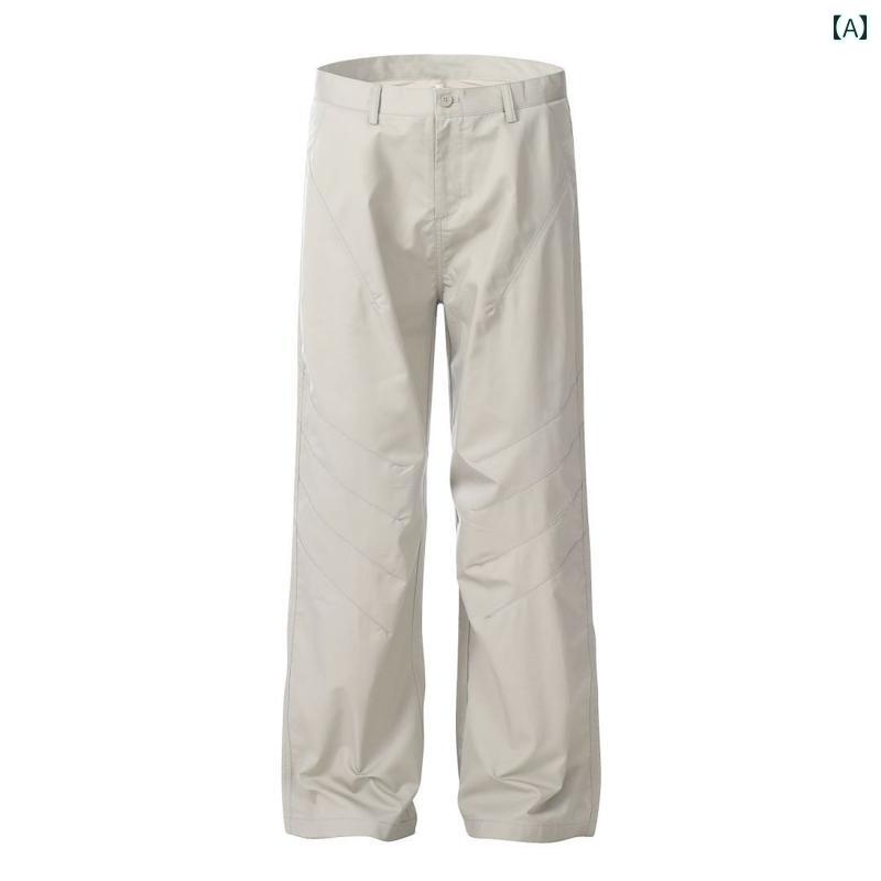 Easy-Fit Pants - メンズ ファッション 春夏 秋冬 かっこいい オシャレ モテ 男性用 紳士服 服 韓国 シンプル 大人 春夏 メンズ アメリカン リーン フィット カジュアル パンツ 軽量 パンツ トレート レッグ ワイド レッグ ポーツ ロング パンツ