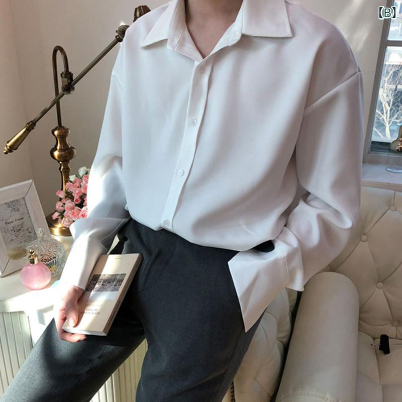 メンズ ファッション 春夏 秋冬 かっこいい オシャレ モテ 男性用 紳士服 服 韓国 シンプル 大人 高級 ルゴーニュ シャツ メンズ 長袖 春秋 ドレープ シャツ ジャケット