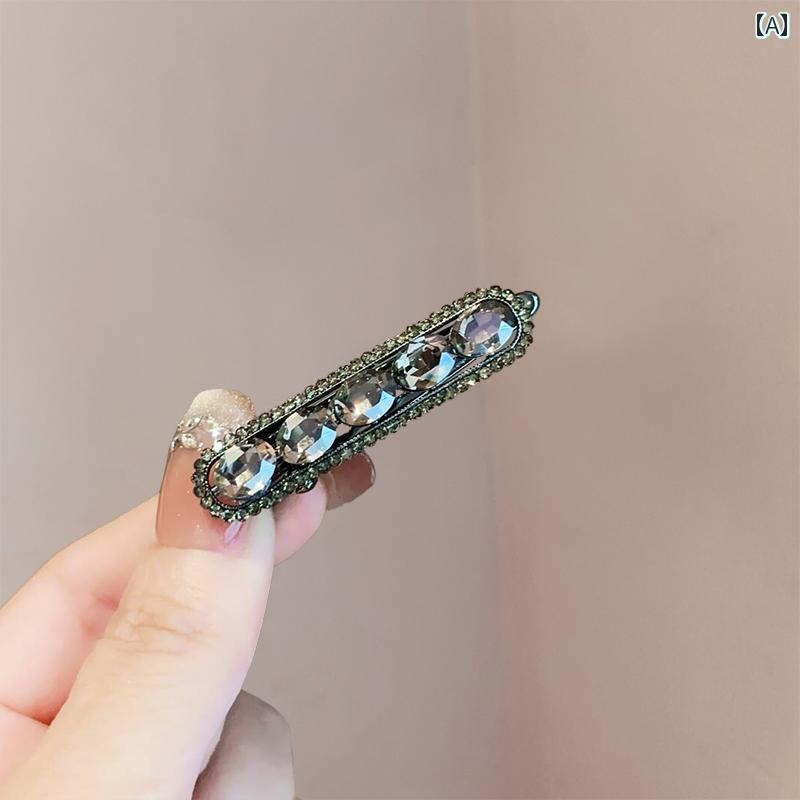 YKC8のsousyoku レディース ファッション 女性 かわいい おしゃれ 韓国 高級 ギフト プレゼント アクセサリー ジュエリー 髪飾り ヘア ラインストーン キラキラ ピン シンプル クリップ 装飾 上品 大人｜アングル2