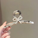 レディース ファッション 女性 かわいい おしゃれ 韓国 高級 ギフト プレゼント アクセサリー ジュエリー 髪飾り ヘア パール 後頭部 クリップ リボン グ...