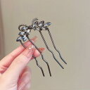 レディース ファッション 女性 かわいい おしゃれ 韓国 高級 ギフト プレゼント アクセサリー ジュエリー 髪飾り ヘア クリスタル リボン U字型 ピン コ...