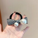 レディース ファッション 女性 かわいい おしゃれ 韓国 高級 ギフト プレゼント アクセサリー ジュエリー 髪飾り ストライプ ゴム バンド パール リボン ...