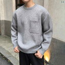 メンズ ファッション 春夏 秋冬 かっこいい オシャレ モテ 男性用 紳士服 服 韓国 シンプル 大人 高級 シルエットの スタイル ラウンドネックプルオーバー セーター メンズ 秋冬 レジャー ゆったり 無地 ニット レイヤリング シャツ