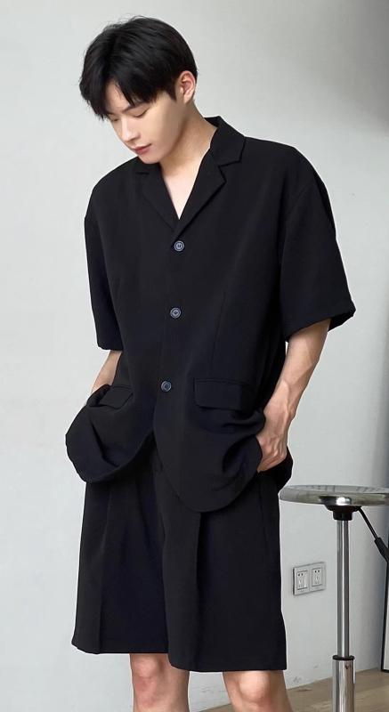 メンズ ファッション 春夏 秋 冬 かっこいい オシャレ モテ 男性用 紳士服 服 韓国 シンプル 大人 夏 薄手 スーツ メンズスーツ カジュアル 半袖 スーツ 韓国