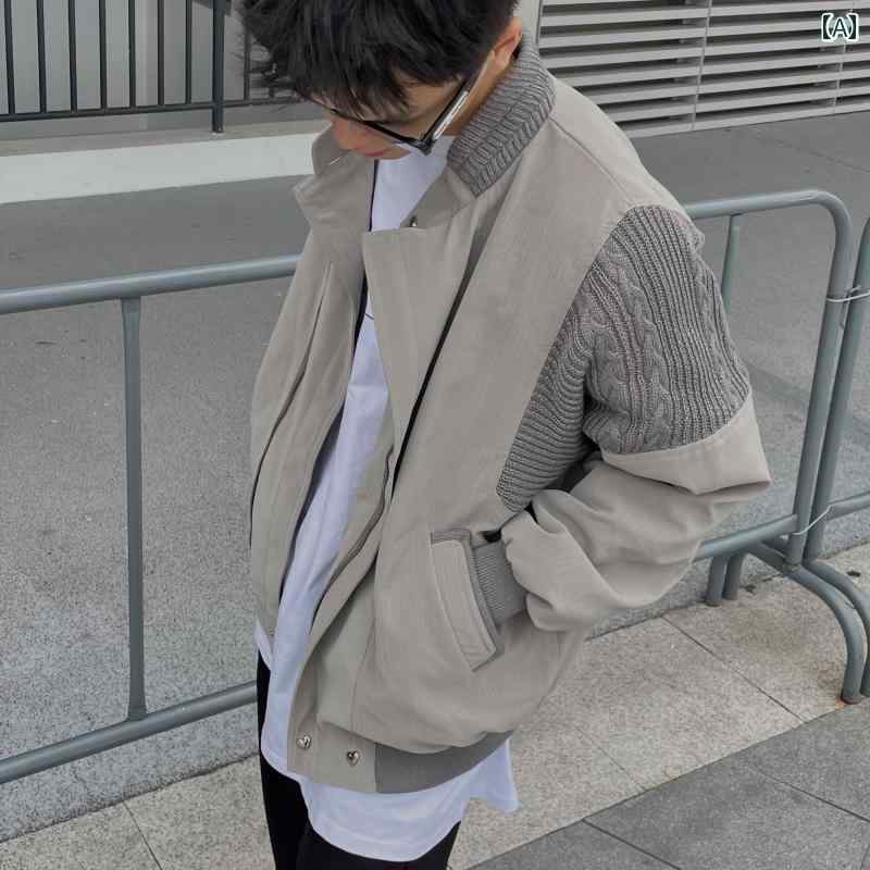 樂天商城 - メンズ ファッション 春夏 秋冬 かっこいい オシャレ モテ 男性用 紳士服 服 韓国 シンプル 大人 ストリート アメリカン レトロ 野球 ユニフォーム メンズ ムートンジャケット パイロット カラー ジャケット 春秋な 冬 ジャケット