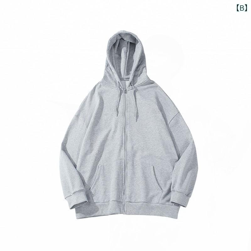 メンズ ファッション 春夏 秋冬 かっこいい オシャレ モテ 男性用 紳士服 服 韓国 シンプル 大人 グレーカーディガン シック スウェットシャツ メンズな イン フード付き 春秋 ジッパー ジャケット