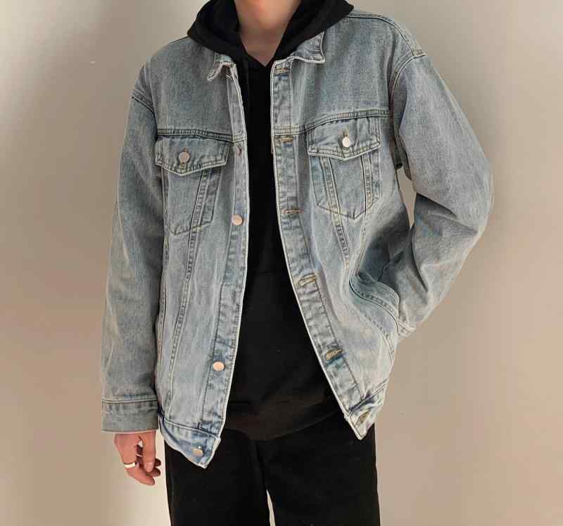 メンズ ファッション 春夏 秋冬 かっこいい オシャレ モテ 男性用 紳士服 服 韓国 シンプル 大人 ウォッシュド ブルー ダメージ デニムジャケット メンズ 韓国 スタイル カジュアル ジャケット 春秋