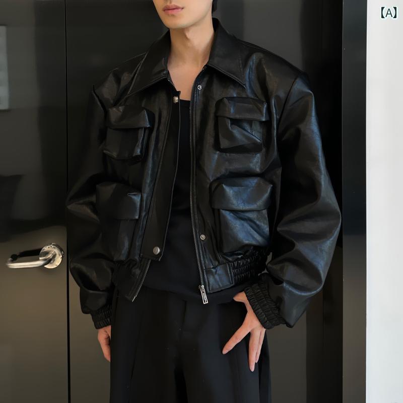 メンズ ファッション 春夏 秋冬 かっこいい オシャレ モテ 男性用 紳士服 服 韓国 シンプル 大人 ハイエンドの な アメリカン レトロ フライング モーター サイクル レザー ジャケット メンズ 秋冬 カジュアル ショート レザー ジャケット