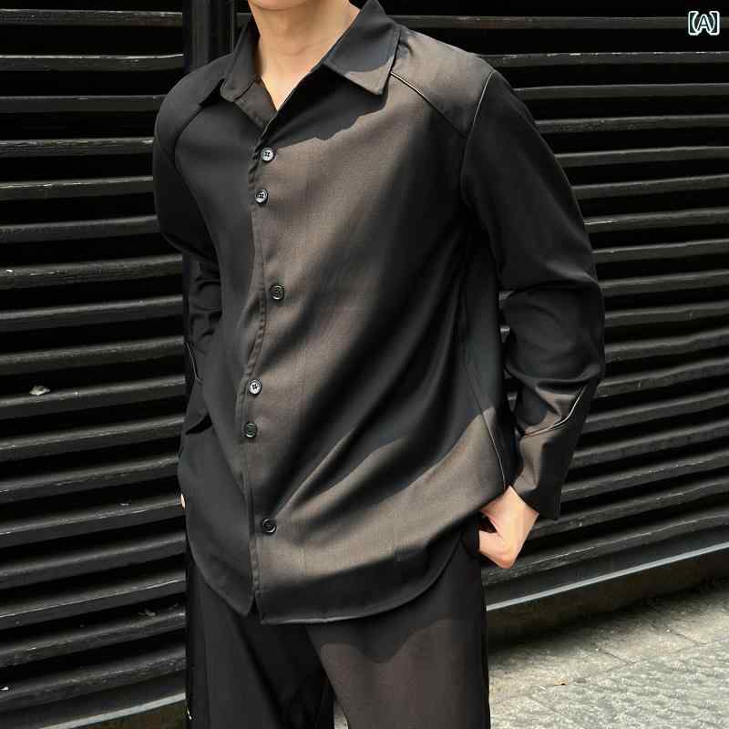 メンズ ファッション 春夏 秋冬 かっこいい オシャレ モテ 男性用 紳士服 服 韓国 シンプル 大人 中華風 ハイエンド フェイ ユ スーツ ..