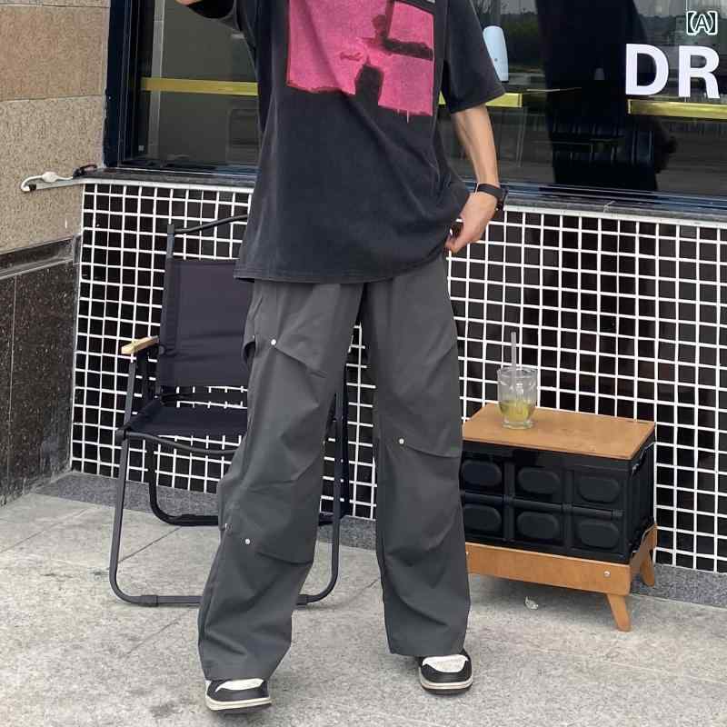 Bottoms - メンズ ファッション 春夏 秋冬 かっこいい オシャレ モテ 男性用 紳士服 服 韓国 シンプル 大人 ストリート アメリカ レトロ ハイエンド パンツ メンズ 夏 ストレート カジュアル ロング パンツ