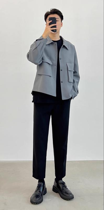 Rakuten - メンズ ファッション 春夏 秋冬 かっこいい オシャレ モテ 男性用 紳士服 服 韓国 シンプル 大人 軽量 大人 高級 ジャケット メンズ 秋冬 ウール パイロット ショート ファッション ワークウェア カジュアル ウール ジャケット