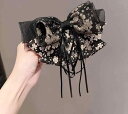 レディース ファッション 女性 かわいい おしゃれ 韓国 高級 ギフト プレゼント アクセサリー ジュエリー 髪飾り ヘア 花柄 リボン クリップ ピン 後頭部...