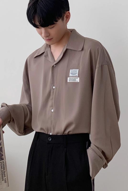 Rakuten - メンズ ファッション 春夏 秋冬 かっこいい オシャレ モテ 男性用 紳士服 服 韓国 シンプル 大人 メンズ 長袖 シャツ 春秋 カジュアル 韓国 ゆったり レトロ ドレープ 快適 アイロン 不要 シャツ