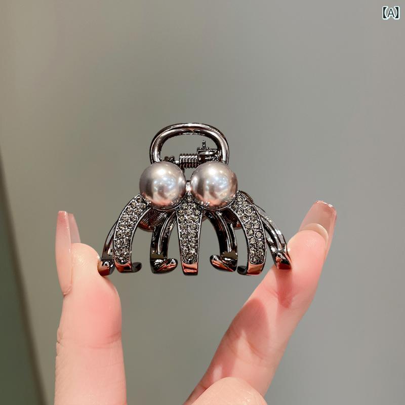 レディース ファッション 女性 かわいい おしゃれ 韓国 高級 ギフト プレゼント アクセサリー ジュエリー 髪飾り ヘア ラインストーン キラキラ パール クリップ 後頭部 髪留め 大人 上品 装飾
